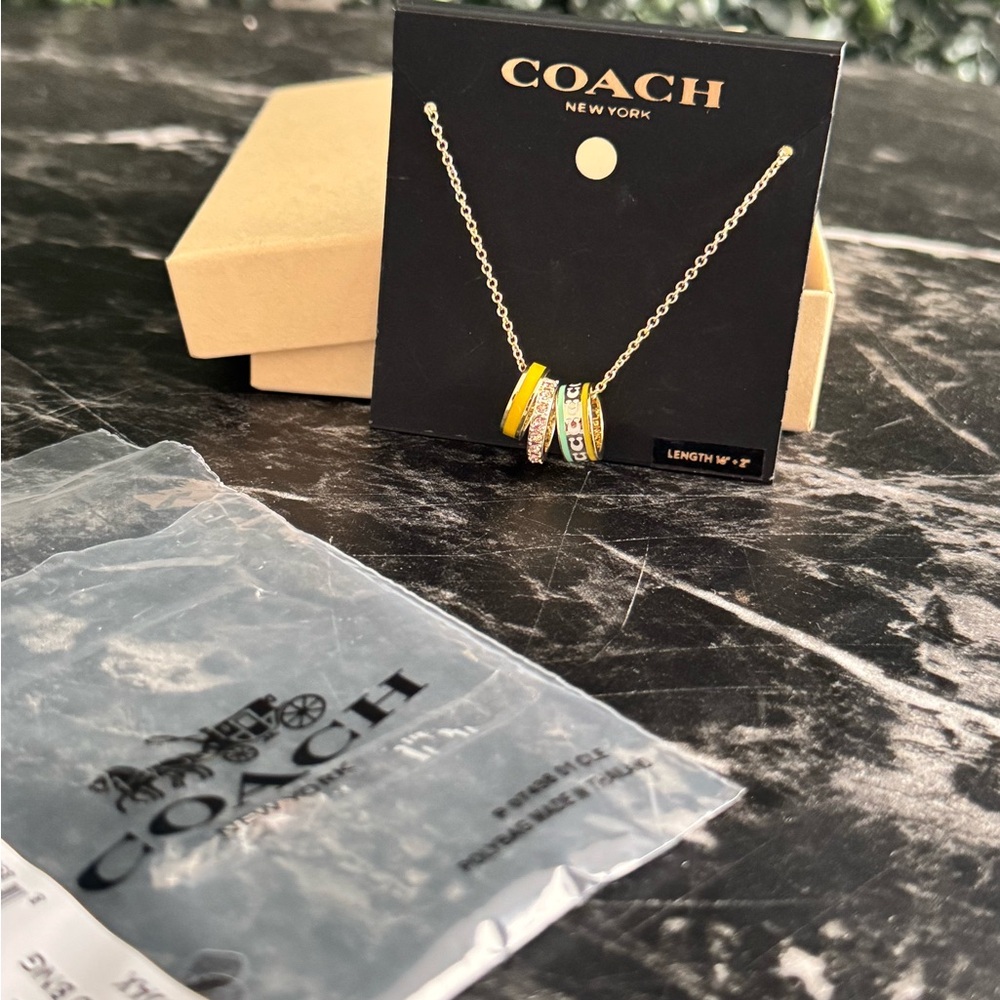 Coach Signature Enamel Necklace